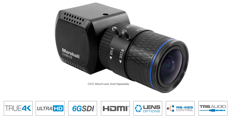 Marshall CV380-CS Compact 4K30 Camera (6GSDI & HDMI)